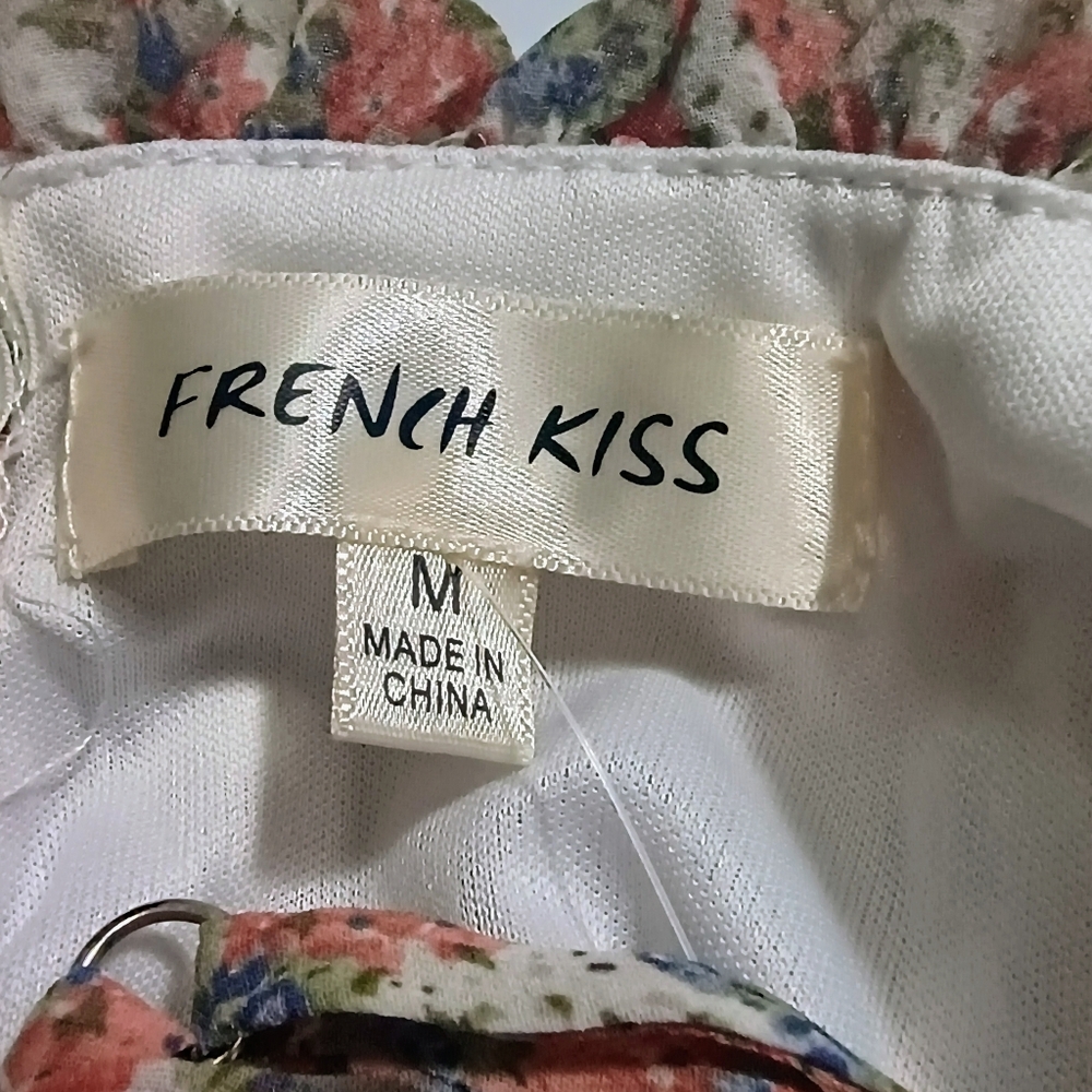 French Kiss Chic Floral Mini Dress with Spaghetti Straps Size M New - Picture 7 of 9